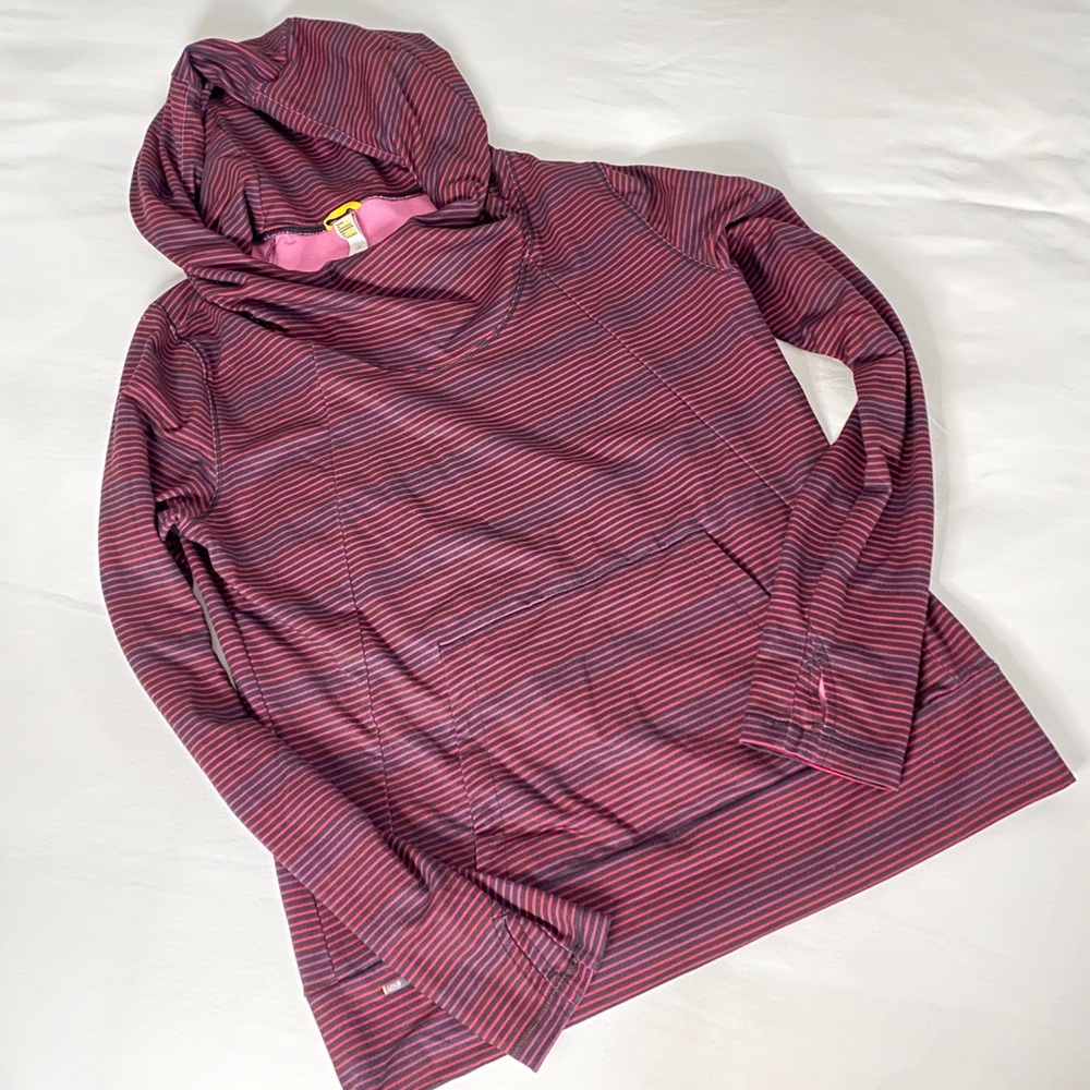 Lolë striped pullover hooded sweatshirt